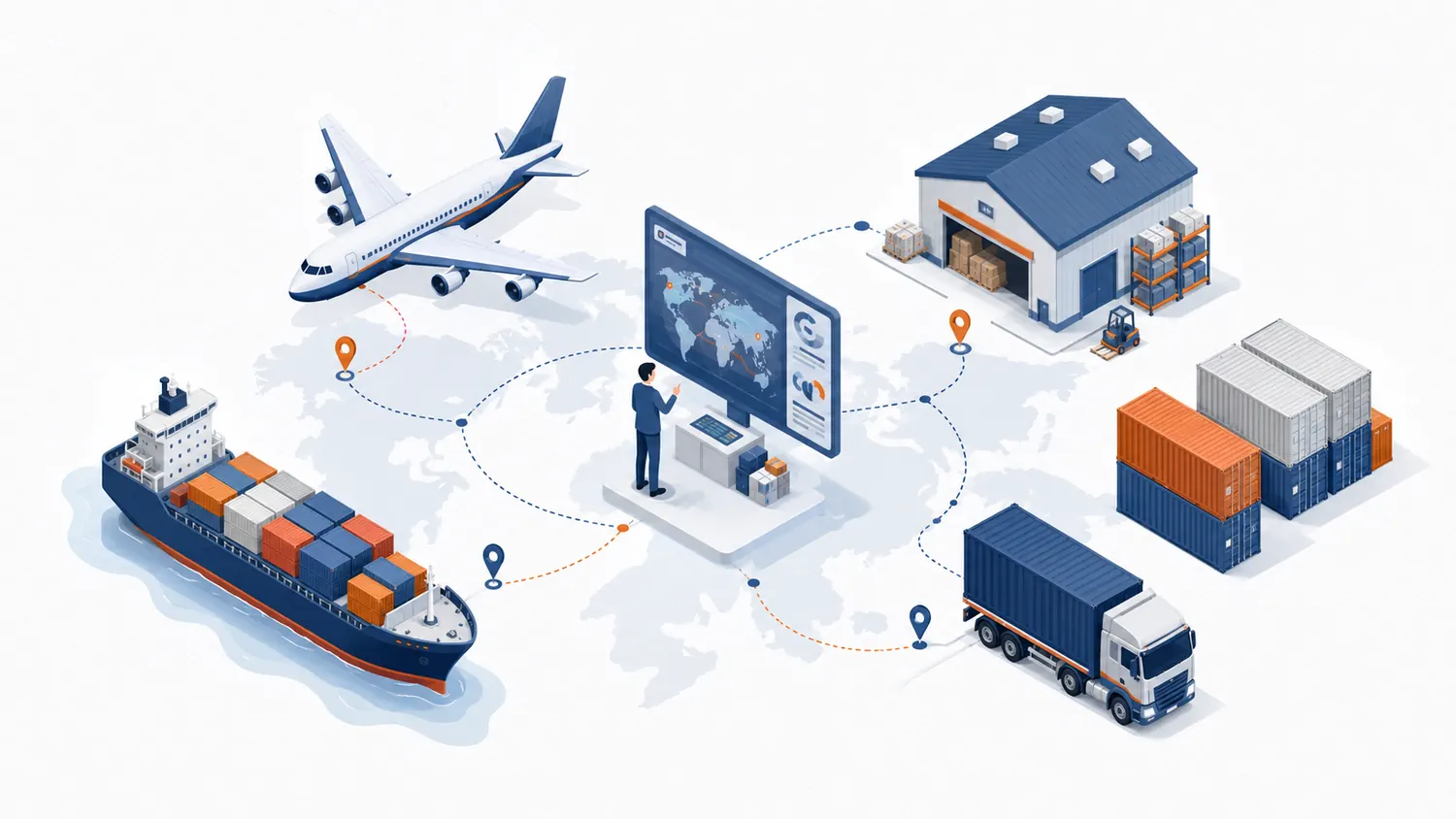 Global multimodal logistics network