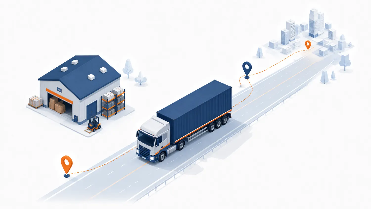 Road freight delivery route