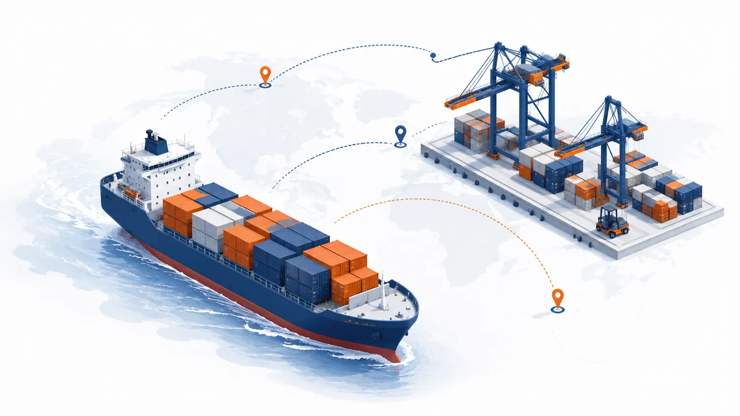 Sea freight network and port logistics