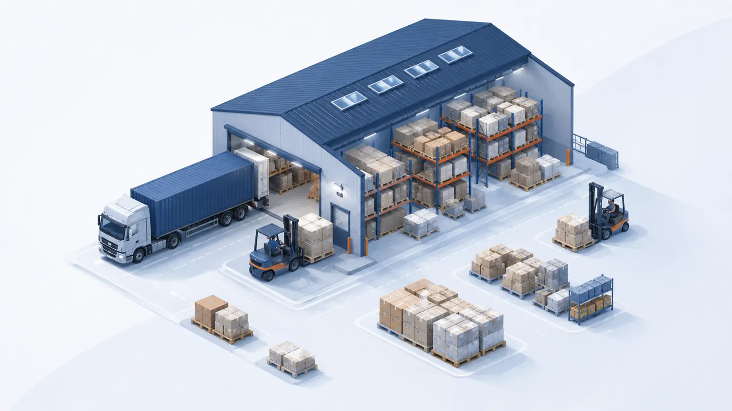 Warehousing and stock management illustration